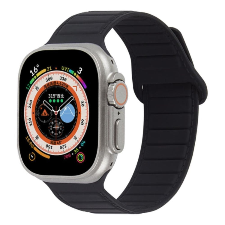 For Apple Watch Ultra 49mm Loop Magnetic Silicone Watch Band(Black) - Watch Bands by PMC Jewellery | Online Shopping South Africa | PMC Jewellery