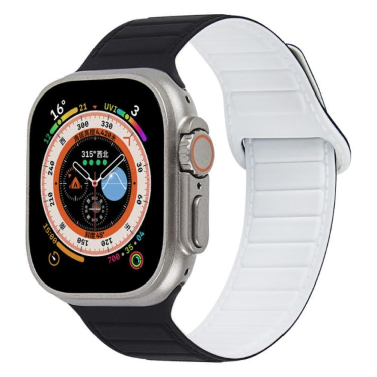 For Apple Watch SE 2022 40mm Loop Magnetic Silicone Watch Band(Black White) - Watch Bands by PMC TechLife | Online Shopping South Africa | PMC TechLife
