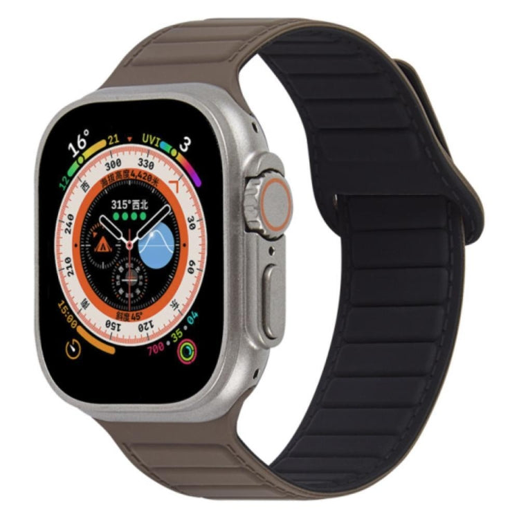 For Apple Watch SE 2022 40mm Loop Magnetic Silicone Watch Band(Coffee Black) - Watch Bands by PMC Jewellery | Online Shopping South Africa | PMC Jewellery