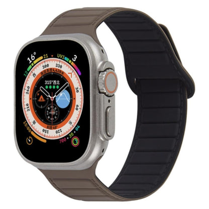 For Apple Watch 4 40mm Loop Magnetic Silicone Watch Band(Coffee Black) - Watch Bands by PMC Jewellery | Online Shopping South Africa | PMC Jewellery