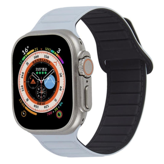 For Apple Watch 4 40mm Loop Magnetic Silicone Watch Band(Grey Black) - Watch Bands by PMC Jewellery | Online Shopping South Africa | PMC Jewellery