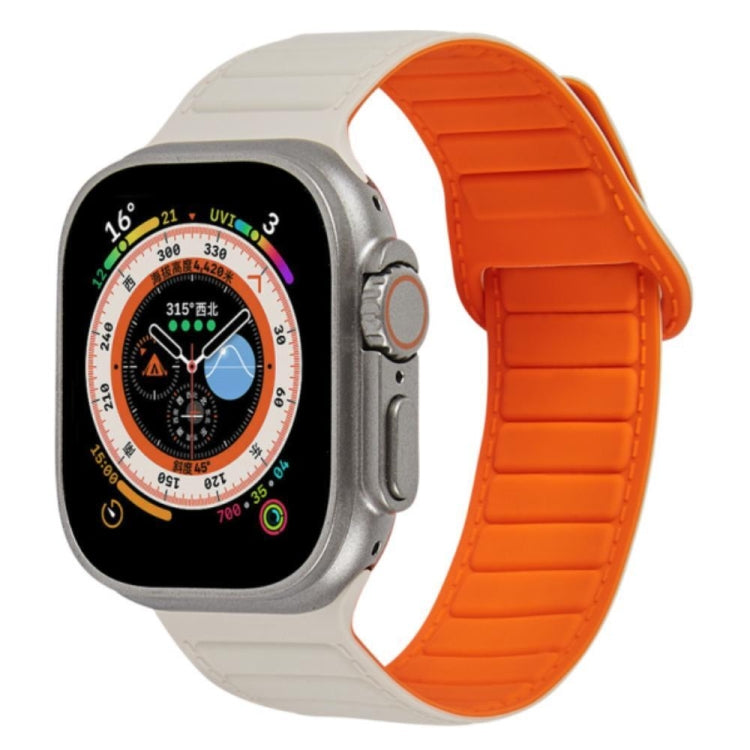 For Apple Watch 3 38mm Loop Magnetic Silicone Watch Band(Starlight Orange) - Watch Bands by PMC TechLife | Online Shopping South Africa | PMC TechLife