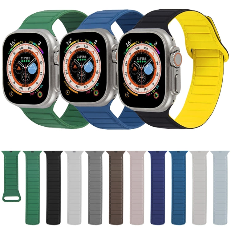 For Apple Watch SE 44mm Loop Magnetic Silicone Watch Band(Black Wine Red) - Watch Bands by PMC TechLife | Online Shopping South Africa | PMC TechLife