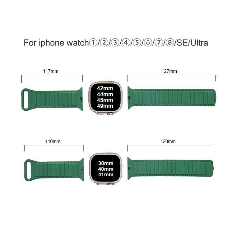 For Apple Watch 7 41mm Loop Magnetic Silicone Watch Band(Black White) - Watch Bands by PMC Jewellery | Online Shopping South Africa | PMC Jewellery