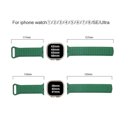 For Apple Watch SE 44mm Loop Magnetic Silicone Watch Band(Grey Wine Red) - Watch Bands by PMC Jewellery | Online Shopping South Africa | PMC Jewellery