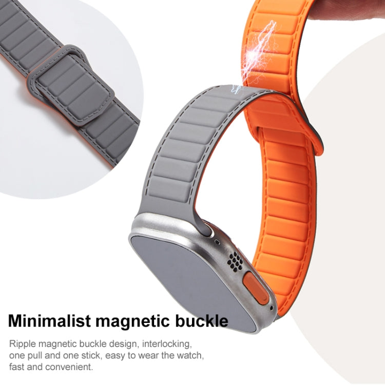 For Apple Watch 6 40mm Loop Magnetic Silicone Watch Band(Black White) - Watch Bands by PMC Jewellery | Online Shopping South Africa | PMC Jewellery