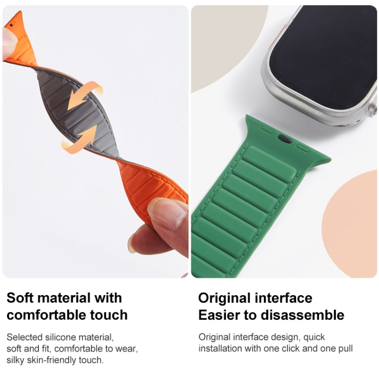 For Apple Watch 5 40mm Loop Magnetic Silicone Watch Band(Black Orange) - Watch Bands by PMC TechLife | Online Shopping South Africa | PMC TechLife