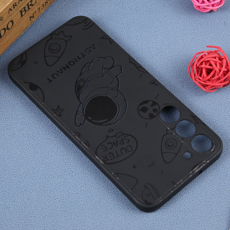 For Samsung Galaxy S20 Astronaut Pattern Silicone Straight Edge Phone Case(Flying Astronaut-Black) - free shipping - PMC TechLife - Order now!