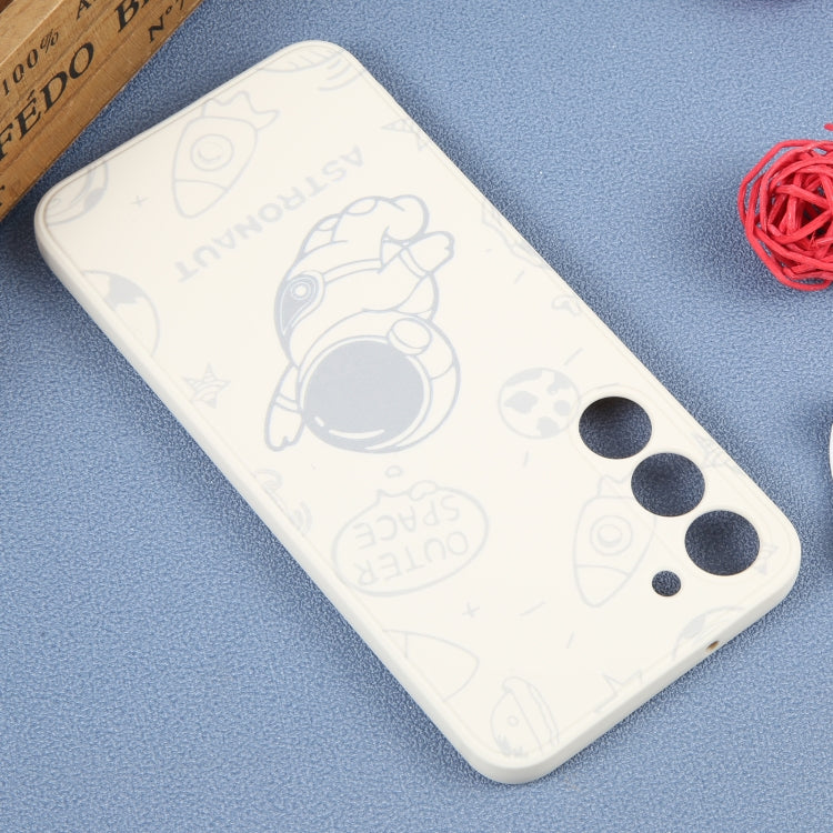 For Samsung Galaxy S20 Astronaut Pattern Silicone Straight Edge Phone Case(Flying Astronaut-White) - free shipping - PMC TechLife - Order now!