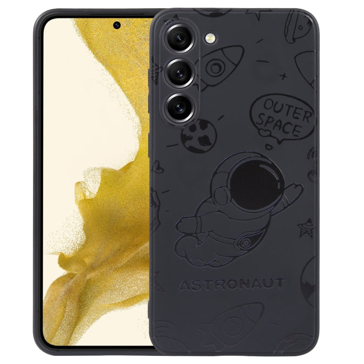 For Samsung Galaxy S10+ Astronaut Pattern Silicone Straight Edge Phone Case(Flying Astronaut-Black) - free shipping - PMC TechLife - Order now!