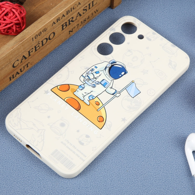 For Samsung Galaxy A81 Astronaut Pattern Silicone Straight Edge Phone Case(Planet Landing-White) - free shipping - PMC TechLife - Order now!