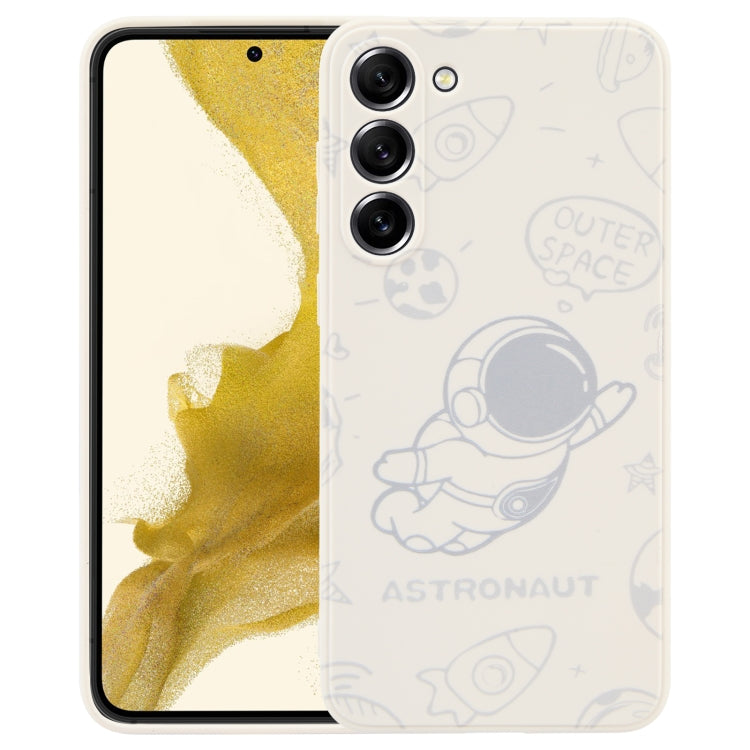 For Samsung Galaxy A73 5G Astronaut Pattern Silicone Straight Edge Phone Case(Flying Astronaut-White) - free shipping - PMC TechLife - Order now!