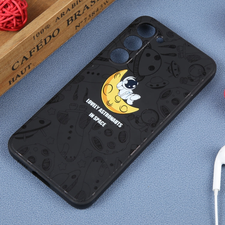 For Samsung Galaxy A71 Astronaut Pattern Silicone Straight Edge Phone Case(Lovely Astronaut-Black) - free shipping - PMC TechLife - Order now!