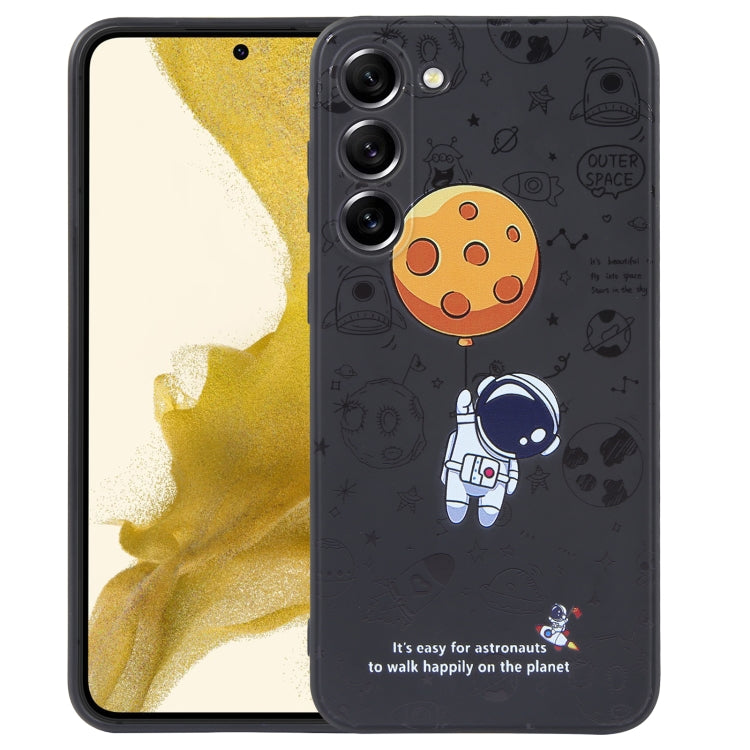 For Samsung Galaxy A71 Astronaut Pattern Silicone Straight Edge Phone Case(Planet Landing-Black) - free shipping - PMC TechLife - Order now!