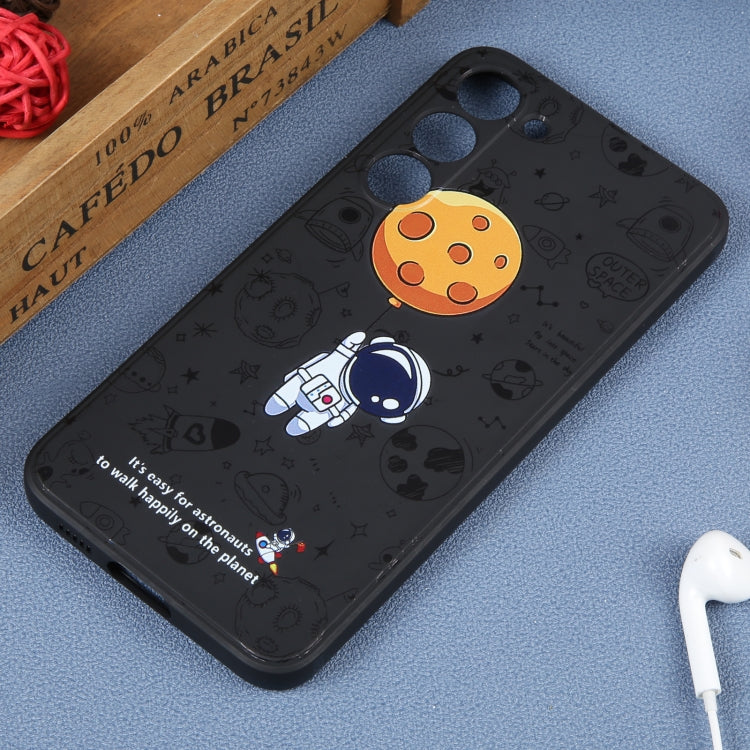 For Samsung Galaxy A71 Astronaut Pattern Silicone Straight Edge Phone Case(Planet Landing-Black) - free shipping - PMC TechLife - Order now!