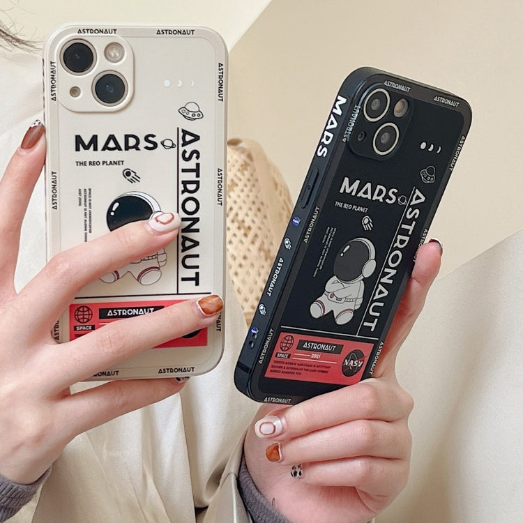 For Samsung Galaxy S10 Astronaut Pattern Silicone Straight Edge Phone Case(Mars Astronaut-White) - free shipping - PMC TechLife - Order now!
