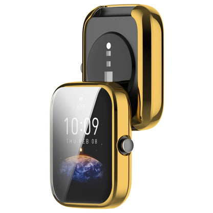 For Amazfit Bip 3 / Bip 3 Pro Universal Full Coverage TPU Electroplating Watch Protective Case(Gold) - Watch Cases by PMC Jewellery | Online Shopping South Africa | PMC Jewellery