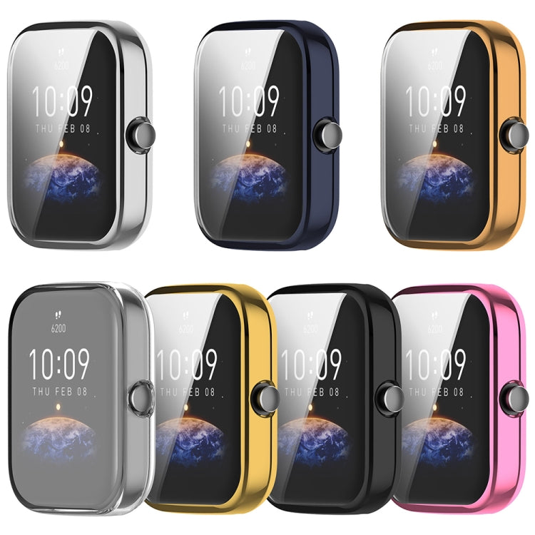 For Amazfit Bip 3 / Bip 3 Pro Universal Full Coverage TPU Electroplating Watch Protective Case(Black) - Watch Cases by PMC TechLife | Online Shopping South Africa | PMC TechLife