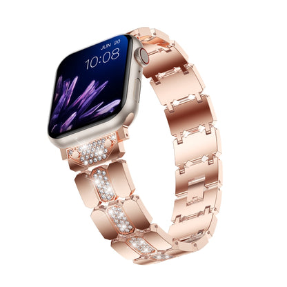 Diamond Metal Watch Band For Apple Watch 2 38mm(Rose Gold) - Watch Bands by PMC Jewellery | Online Shopping South Africa | PMC Jewellery