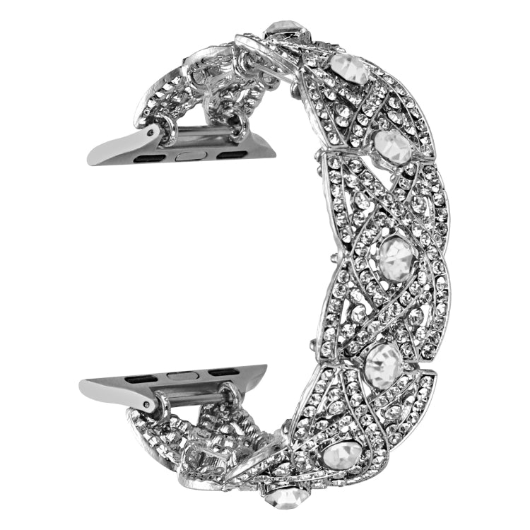 Diamonds Twist Metal Watch Band For Apple Watch 8 45mm(Silver) - Watch Bands by PMC TechLife | Online Shopping South Africa | PMC TechLife
