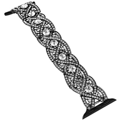 Diamonds Twist Metal Watch Band For Apple Watch 7 45mm(Black) - Watch Bands by PMC Jewellery | Online Shopping South Africa | PMC Jewellery