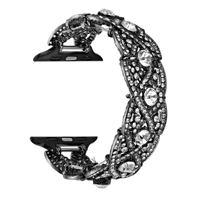 Diamonds Twist Metal Watch Band For Apple Watch 3 38mm(Black) - Watch Bands by PMC TechLife | Online Shopping South Africa | PMC TechLife