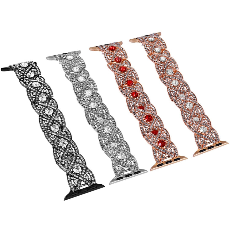 Diamonds Twist Metal Watch Band For Apple Watch 5 44mm(Silver) - Watch Bands by PMC TechLife | Online Shopping South Africa | PMC TechLife