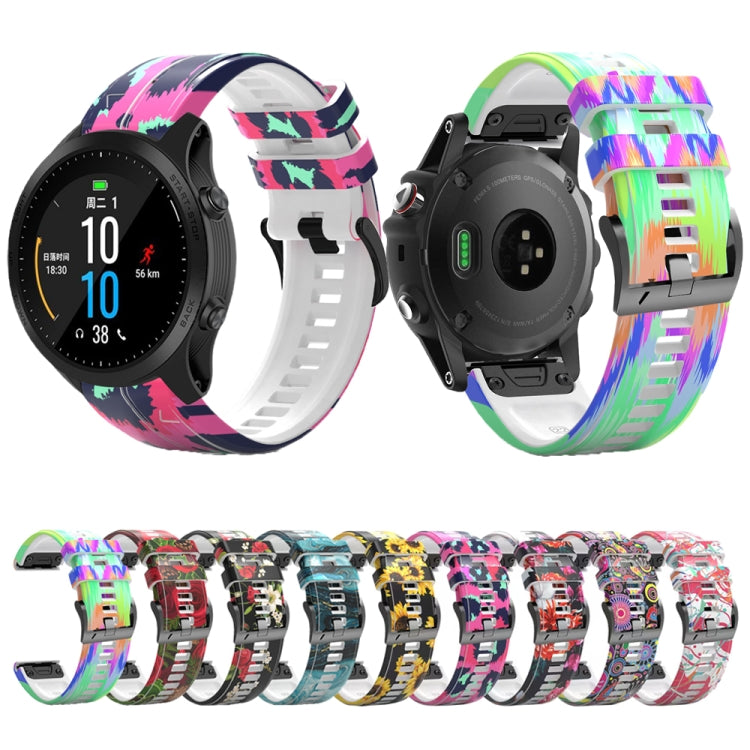 For Garmin  Tactix 7 Pro / Fenix 7X / 6X Pro Printing Quick Release Silicone Watch Band(Marble) - Watch Bands by PMC TechLife | Online Shopping South Africa | PMC TechLife