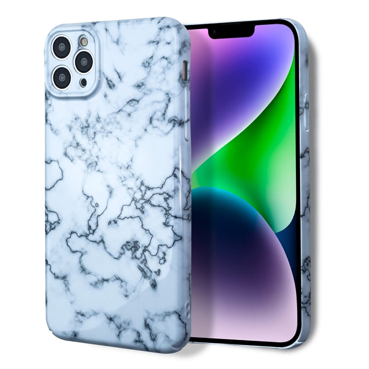 For iPhone 12 Pro Marble Pattern Phone Case(Green White) - iPhone 12 / 12 Pro Cases by PMC TechLife | Online Shopping South Africa | PMC TechLife