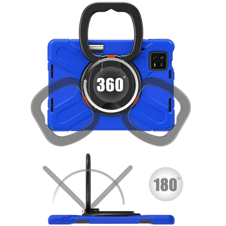 For Xiaomi Pad 6 / 6 Pro Silicone Hybrid PC Tablet Case with Holder & Shoulder Strap(Blue) - free shipping - PMC TechLife - Order now!