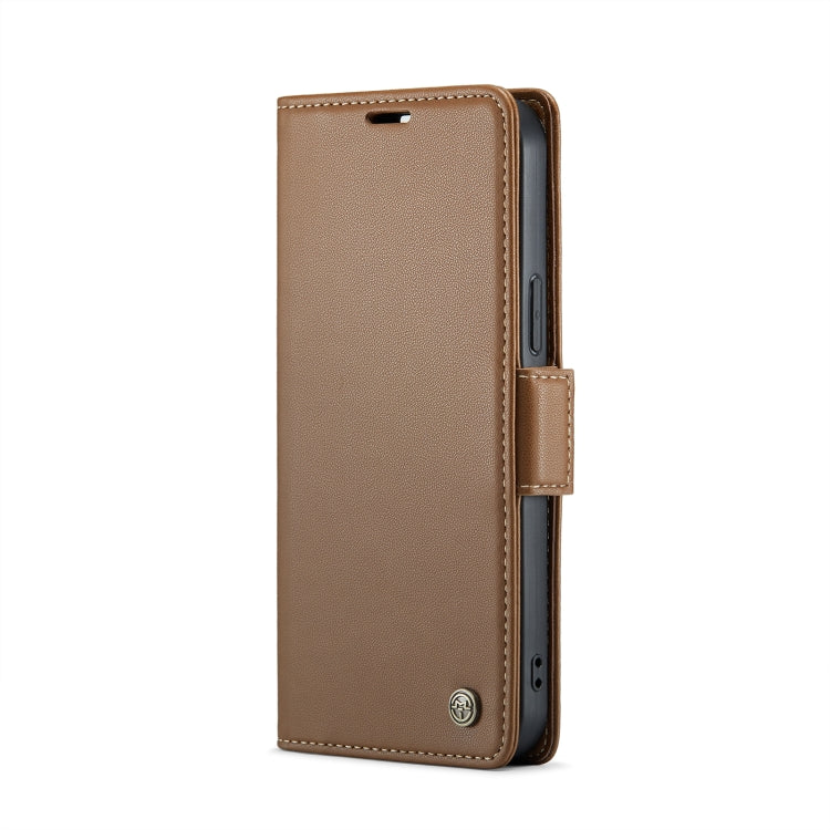 For iPhone 12 / 12 Pro CaseMe 023 Butterfly Buckle Litchi Texture RFID Anti-theft Leather Phone Case(Brown) - iPhone 12 / 12 Pro Cases by CaseMe | Online Shopping South Africa | PMC Jewellery