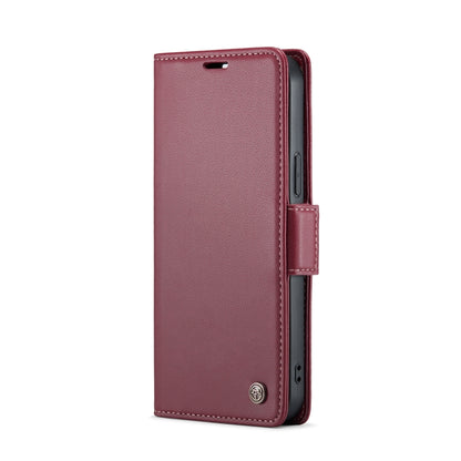 For iPhone 12 Pro Max CaseMe 023 Butterfly Buckle Litchi Texture RFID Anti-theft Leather Phone Case(Wine Red) - iPhone 12 Pro Max Cases by CaseMe | Online Shopping South Africa | PMC Jewellery