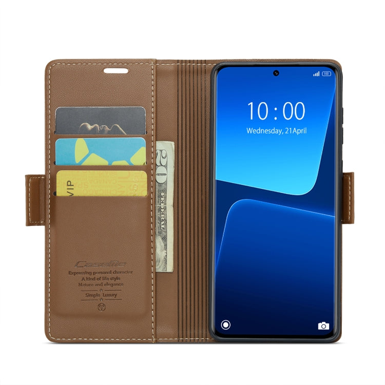 For Xiaomi 13 Pro CaseMe 023 Butterfly Buckle Litchi Texture RFID Anti-theft Leather Phone Case(Brown) - 13 Pro Cases by CaseMe | Online Shopping South Africa | PMC Jewellery