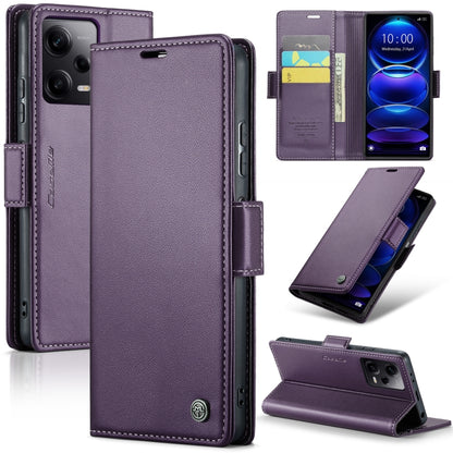 CaseMe 023 Butterfly Buckle Litchi Texture RFID Anti-theft Leather Phone Case For Xiaomi Poco X5 Pro 5G/Redmi Note 12 Pro 5G Global(Pearly Purple) - Xiaomi Cases by CaseMe | Online Shopping South Africa | PMC Jewellery