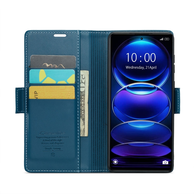 For Xiaomi Redmi Note 12 Pro+ 5G Global CaseMe 023 Butterfly Buckle Litchi Texture RFID Anti-theft Leather Phone Case(Blue) - Note 12 Pro+ Cases by CaseMe | Online Shopping South Africa | PMC Jewellery