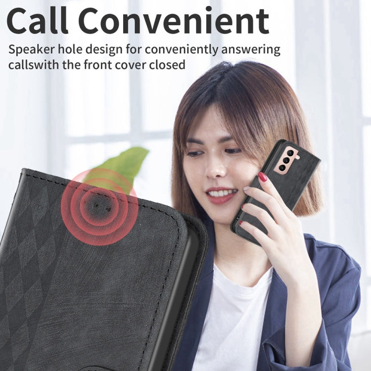 For Samsung Galaxy S21+ 5G Plaid Embossed Leather Phone Case(Black) - free shipping - PMC TechLife - Order now!