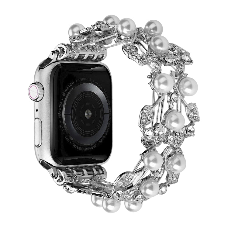 Four-leaf Bead Metal Watch Band For Apple Watch 2 38mm(Silver) - Watch Bands by PMC TechLife | Online Shopping South Africa | PMC TechLife