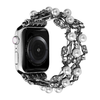 Four-leaf Bead Metal Watch Band For Apple Watch 2 42mm(Black) - Watch Bands by PMC Jewellery | Online Shopping South Africa | PMC Jewellery