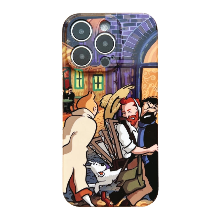 For iPhone 14 Precise Hole Oil Painting Pattern PC Phone Case(Puppy) - iPhone 14 Cases by PMC TechLife | Online Shopping South Africa | PMC TechLife