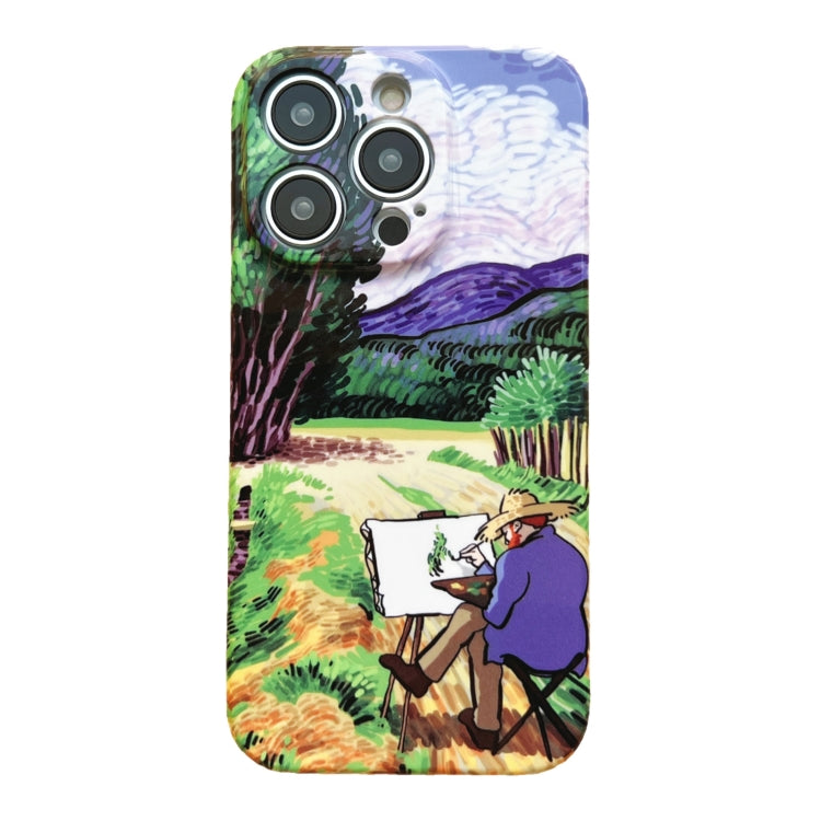 For iPhone 14 Pro Precise Hole Oil Painting Pattern PC Phone Case(Painting) - iPhone 14 Pro Cases by PMC TechLife | Online Shopping South Africa | PMC TechLife