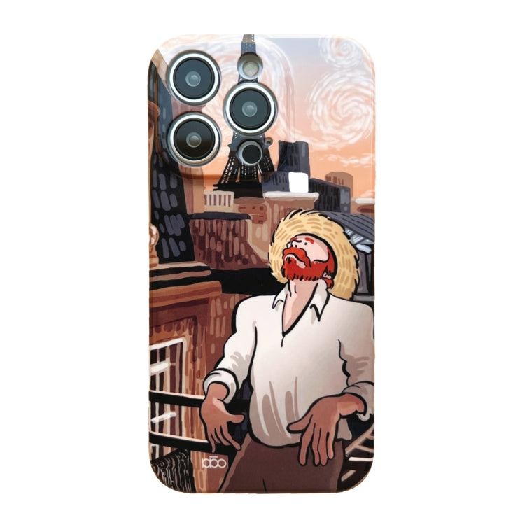 For iPhone 12 Precise Hole Oil Painting Pattern PC Phone Case(Tower) - iPhone 12 / 12 Pro Cases by PMC TechLife | Online Shopping South Africa | PMC TechLife