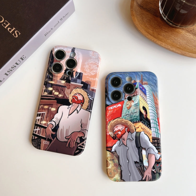 For iPhone 14 Pro Max Precise Hole Oil Painting Pattern PC Phone Case(Tobacco Pipe) - iPhone 14 Pro Max Cases by PMC Jewellery | Online Shopping South Africa | PMC Jewellery