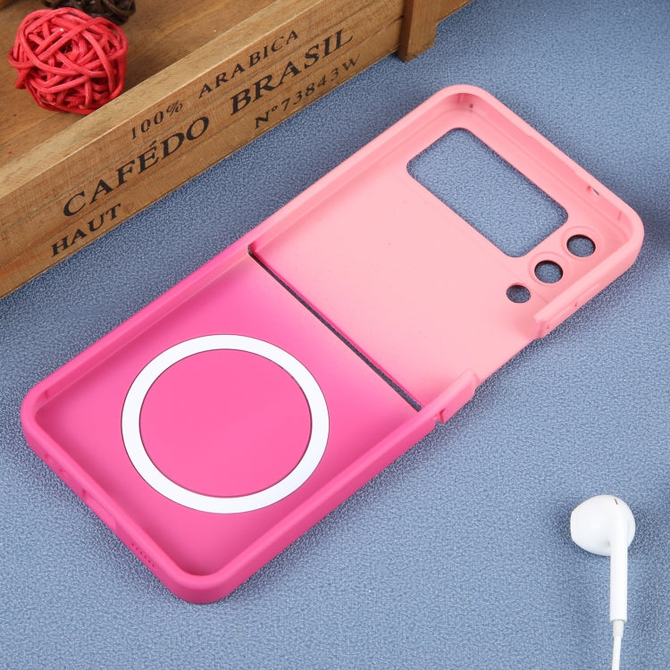 For Samsung Galaxy Z Flip4 Liquid TPU Silicone Gradient MagSafe Phone Case(Pink Red) - Galaxy Z Flip4 5G Cases by PMC Jewellery | Online Shopping South Africa | PMC Jewellery