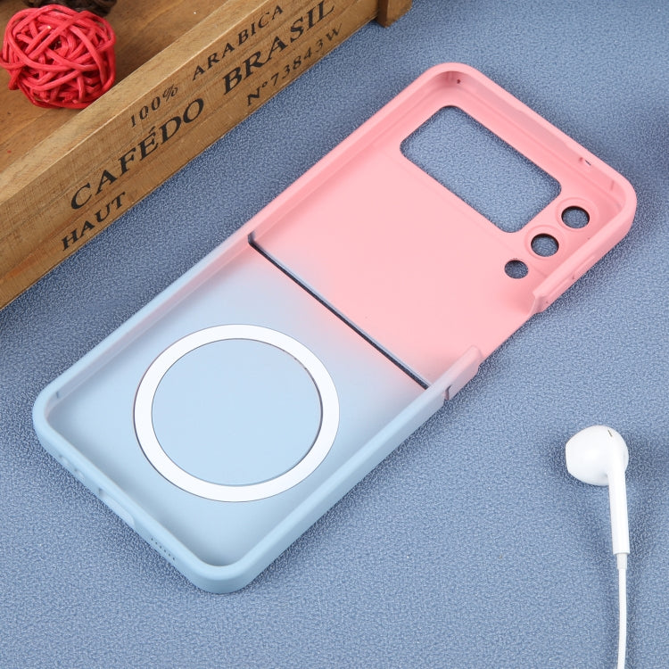 For Samsung Galaxy Z Flip4 Liquid TPU Silicone Gradient MagSafe Phone Case(Pink Blue) - Galaxy Z Flip4 5G Cases by PMC Jewellery | Online Shopping South Africa | PMC Jewellery