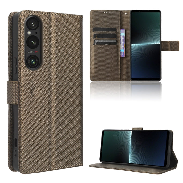 For Sony Xperia 1 V Diamond Texture Leather Phone Case(Brown) - free shipping - PMC TechLife - Order now!