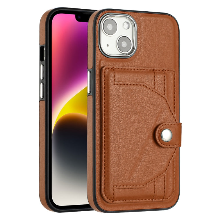 For iPhone 14 Shockproof Leather Phone Case with Card Holder(Brown) - free shipping - PMC TechLife - Order now!