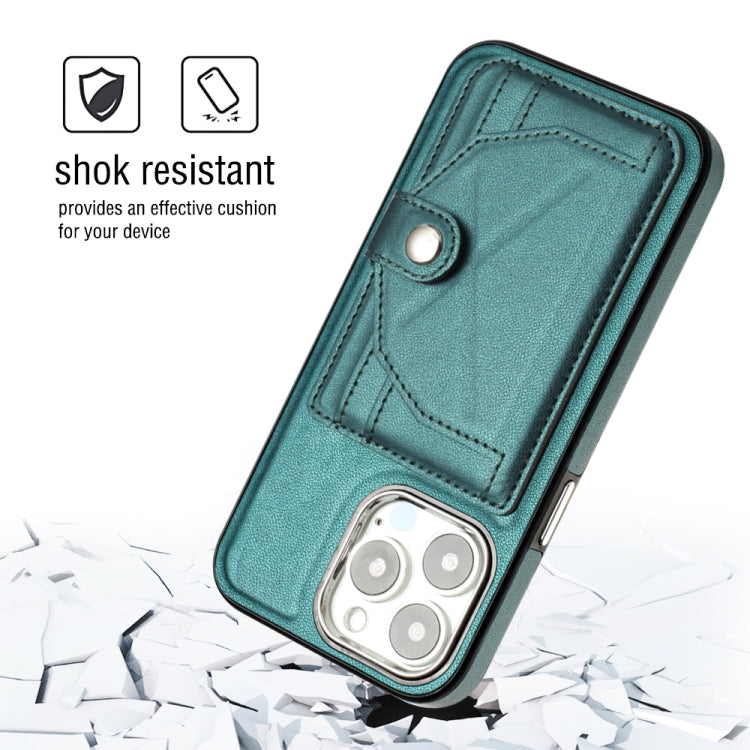 For iPhone 14 Pro Shockproof Leather Phone Case with Card Holder(Green) - free shipping - PMC TechLife - Order now!