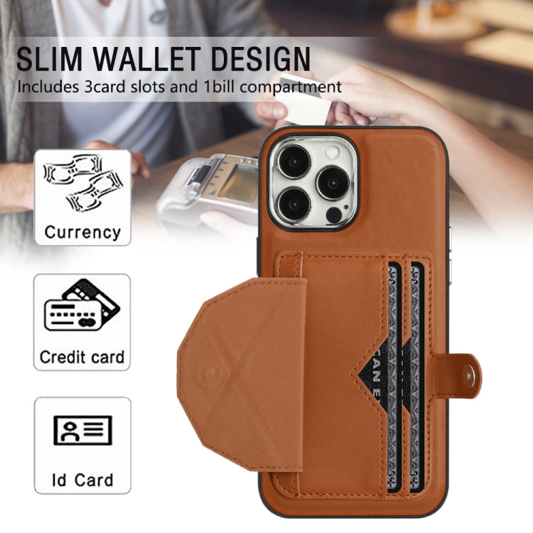 For iPhone 14 Pro Max Shockproof Leather Phone Case with Card Holder(Brown) - free shipping - PMC TechLife - Order now!