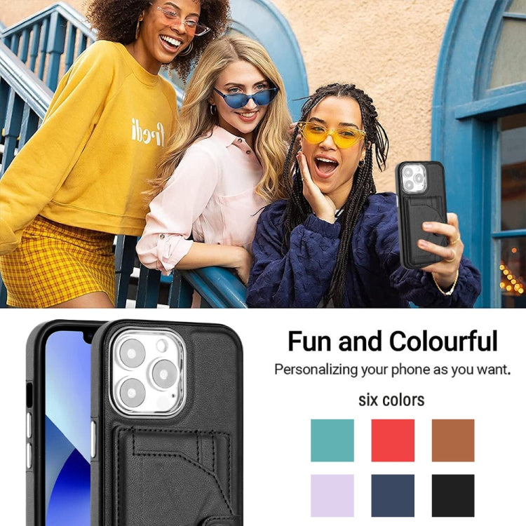 For iPhone 15 Pro Shockproof Leather Phone Case with Card Holder(Black) - free shipping - PMC TechLife - Order now!