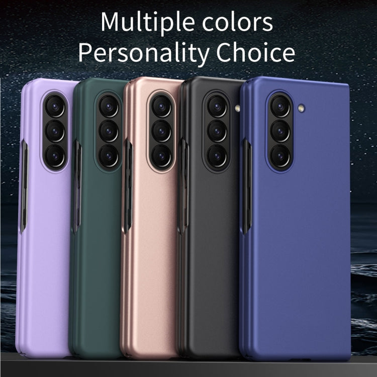 For Samsung Galaxy Z Fold5 Skin Feel Shockproof PC Fold Protective Phone Case(Blue) - free shipping - PMC TechLife - Order now!